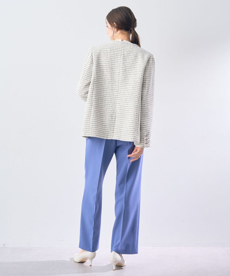 YECCA VECCA「ノーカラーツイードジャケット」|テーラードジャケット|