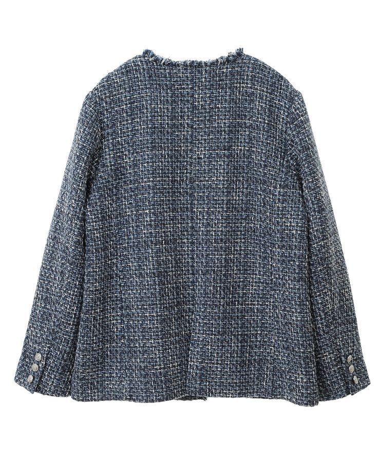 YECCA VECCA「ノーカラーツイードジャケット」|テーラードジャケット|