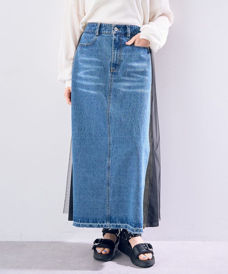 Editt by YECCA VECCA「素材MIXメタルラインデニムスカート」|スカート|