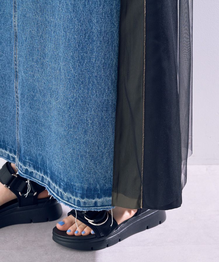 Editt by YECCA VECCA「素材MIXメタルラインデニムスカート」|スカート|