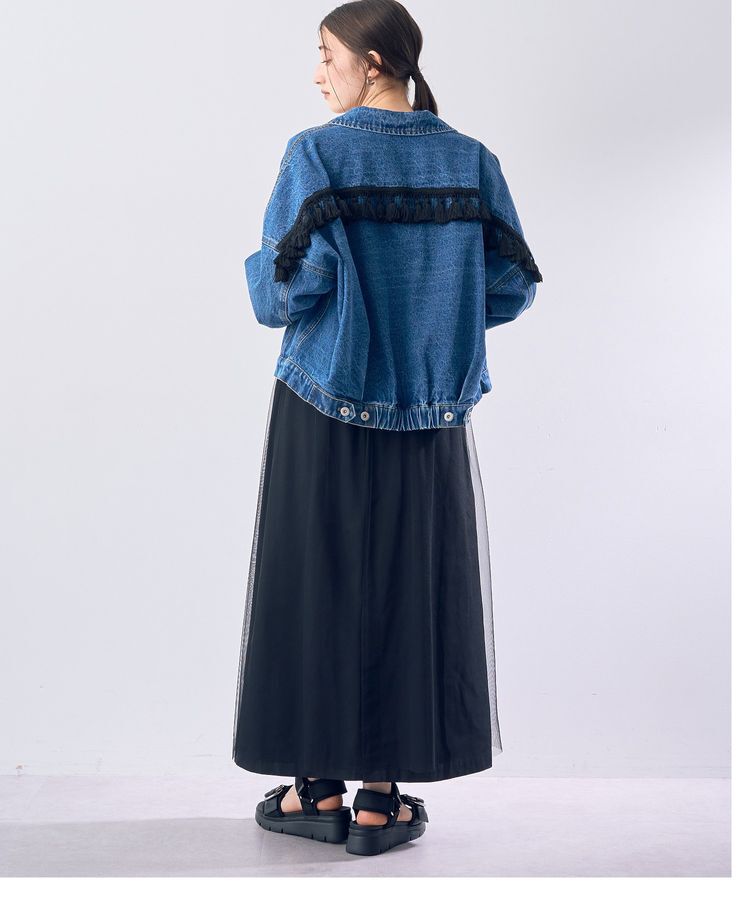 Editt by YECCA VECCA「素材MIXメタルラインデニムスカート」|スカート|