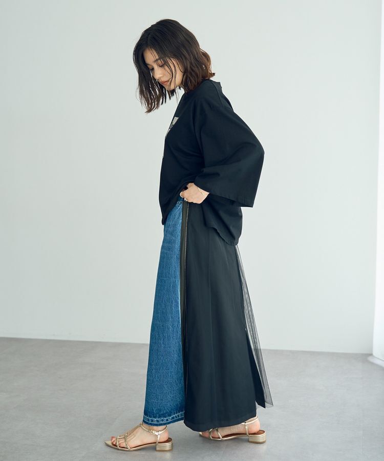 Editt by YECCA VECCA「素材MIXメタルラインデニムスカート」|スカート|