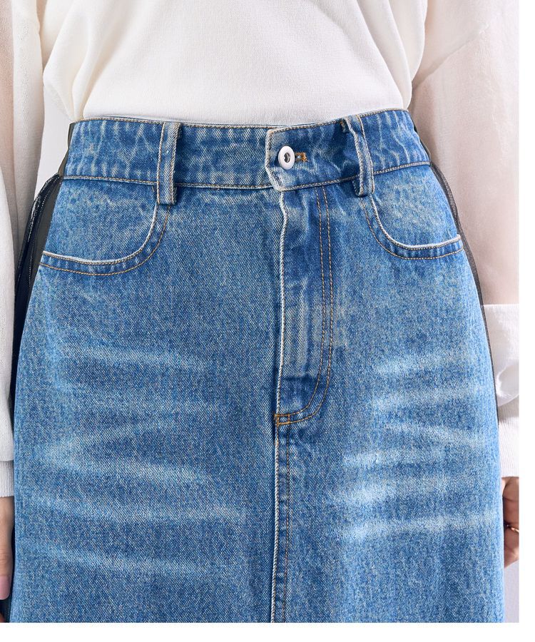 Editt by YECCA VECCA「素材MIXメタルラインデニムスカート」|スカート|
