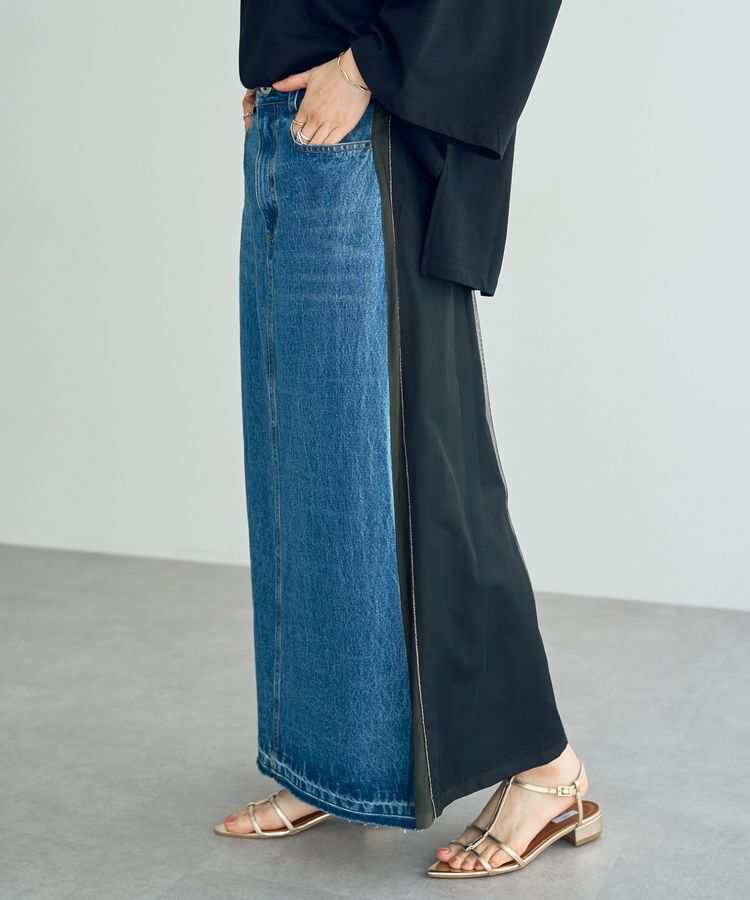 Editt by YECCA VECCA「素材MIXメタルラインデニムスカート」|スカート|