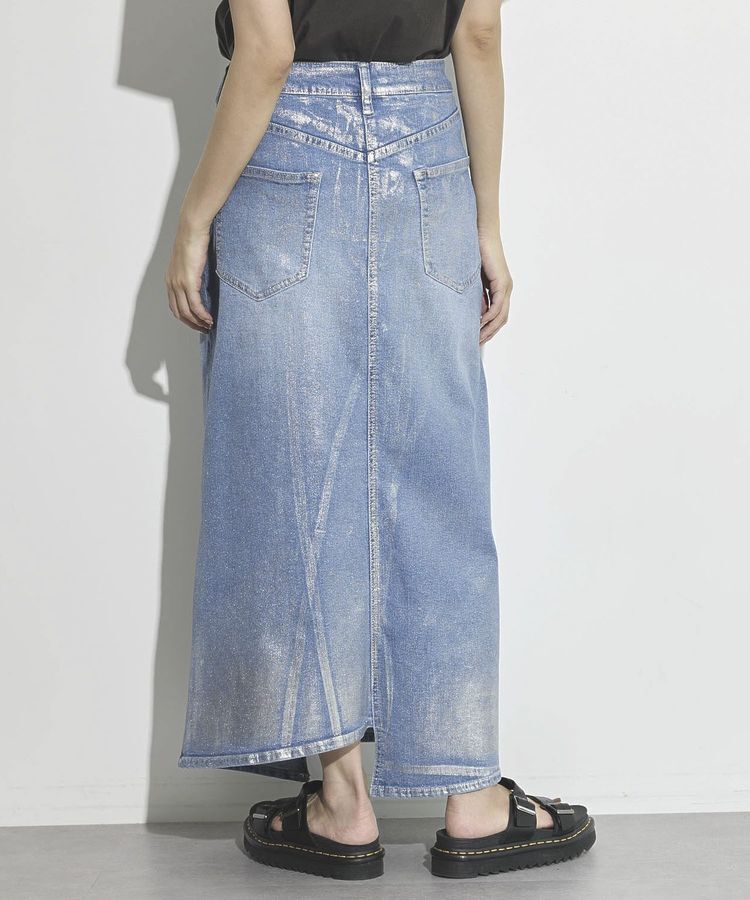 GARAGE OF GOOD CLOTHING「ラップ箔ロングデニムスカート」|フレア|