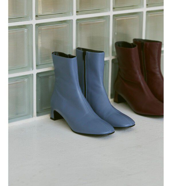 allureville「【FABIO RUSCONI(ファビオルスコーニ)】スクエアトゥショートブーツ」|ロングブーツ|ライトブルー