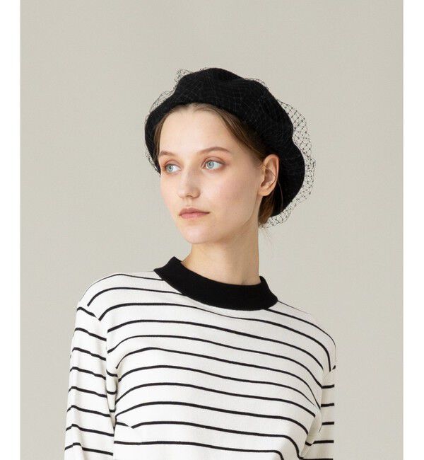 LOULOU WILLOUGHBY「【LOULOU WILLOUGHBY】チュールベレー」|ハット|ブラック