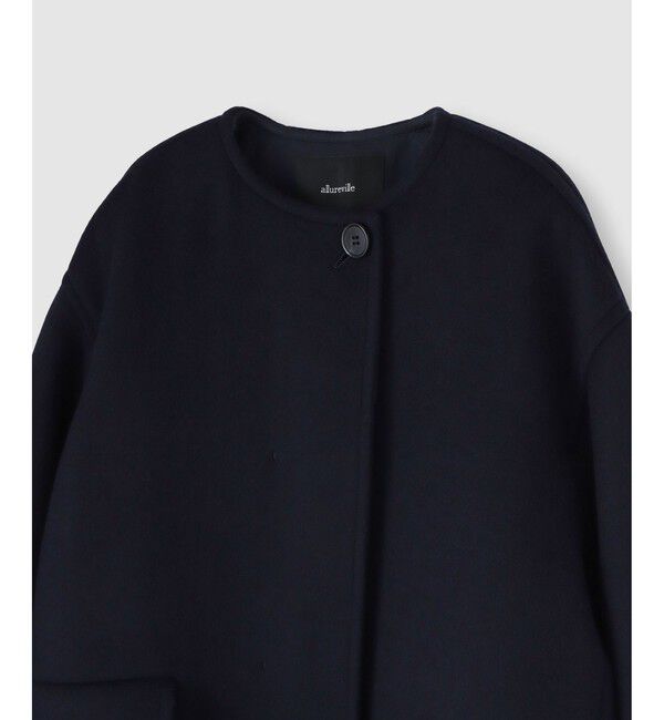 allureville「Wビーバーノーカラーコクーンコート」|ダッフルコート|