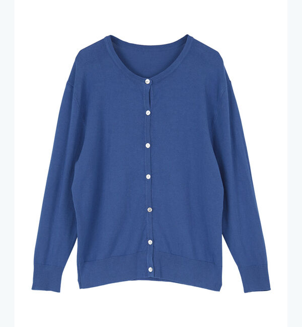 titivate「クルーネックライトニットカーディガン」|カーディガン|ブルー