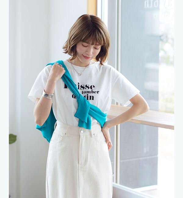 titivate「クルーネックライトニットカーディガン」|カーディガン|ライトブルー