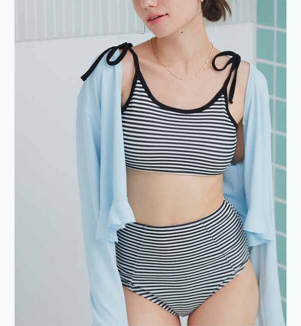 SEA DRESS「パイピングデザインハイウエストビキニ/水着」|ビキニ|