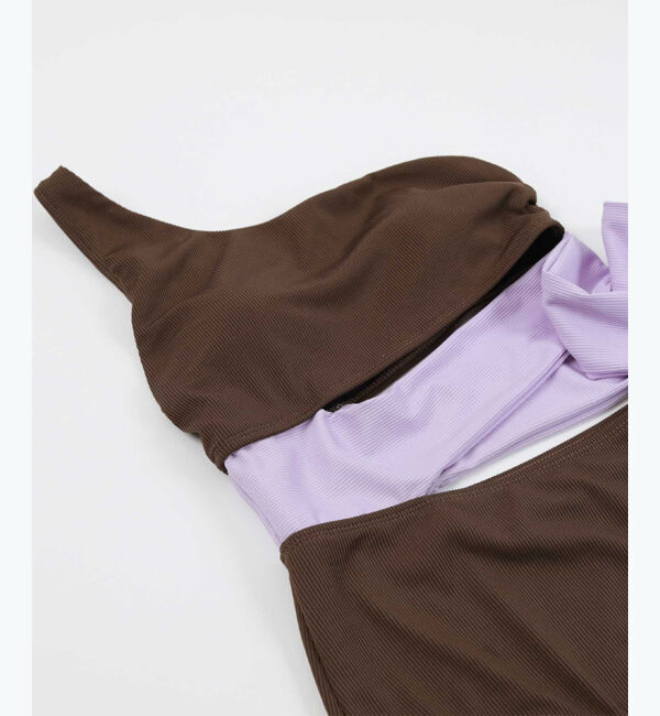 SEA DRESS「ウエストリボンワンショルダーワンピース/水着」|ビキニ|