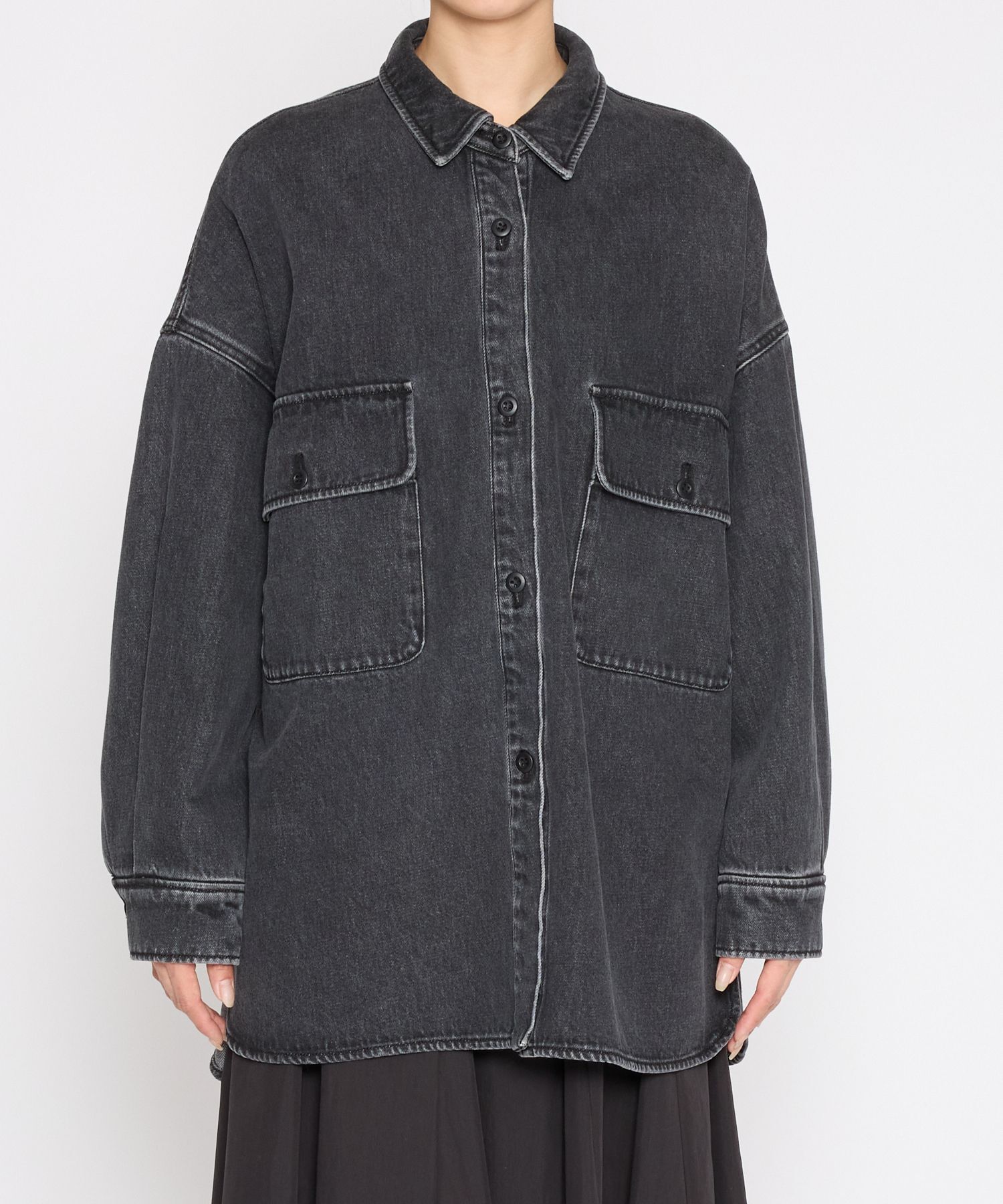 BABYLONE デニムビッグシャツ　ブラック デニムビッグシャツ（BABYLONE）｜ルミネのファッション通販アイルミネ
