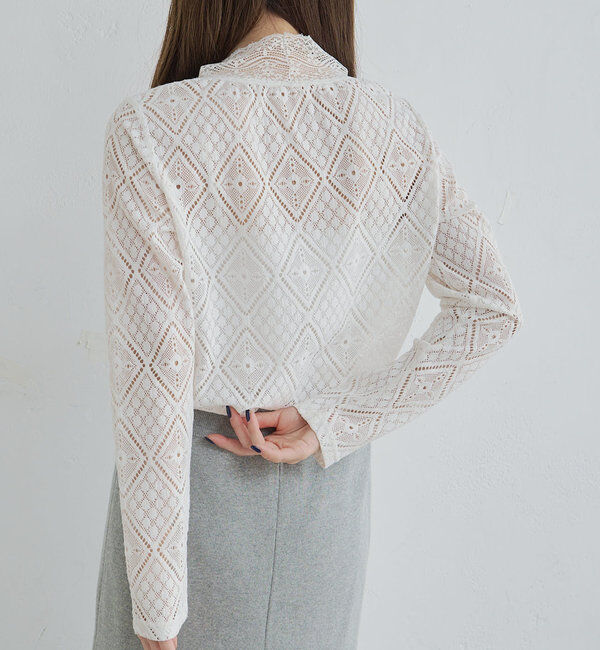  「ストレッチレースハイネックカットソー」|プルオーバー|