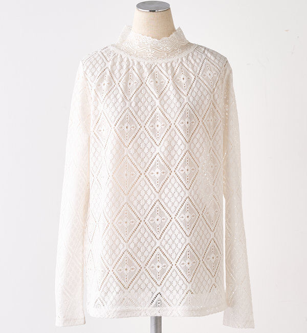  「ストレッチレースハイネックカットソー」|プルオーバー|