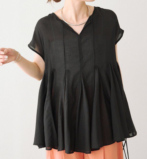  「マチ付きペプラム2WAYブラウス」|プルオーバー|