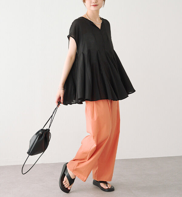  「マチ付きペプラム2WAYブラウス」|プルオーバー|