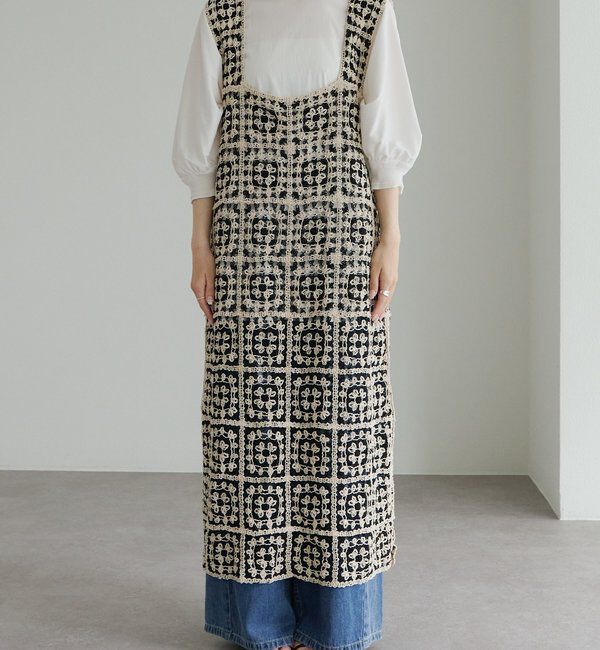 「【25AW】配色カギ針編み風ワンピース」|ワンピース|