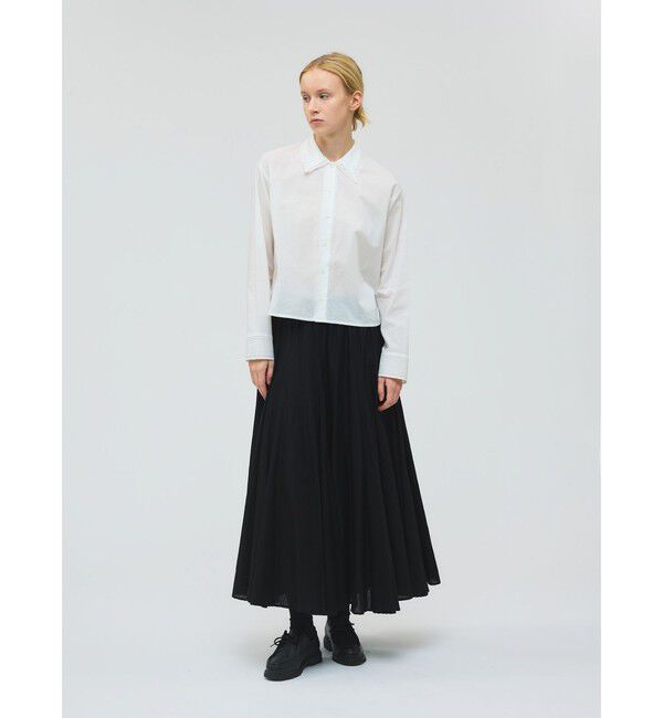 mizuiro ind「mizuiro ind ピンタックカラーシャツ」|シャツ・ブラウス|