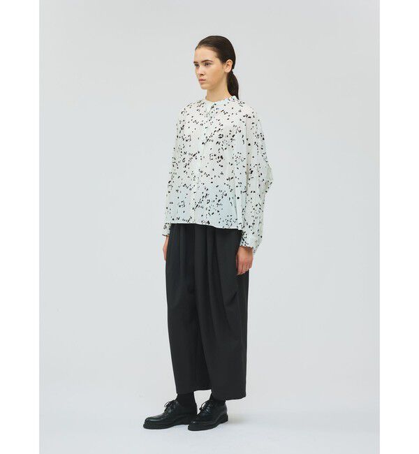 mizuiro ind「mizuiro ind プリントバックギャザーシャツ」|シャツ・ブラウス|