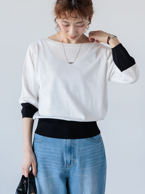 Lugnoncure「配色ニットプルオーバー《2025spring catalog item》」|ニット・セーター|オフホワイト