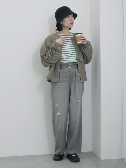 Samansa Mos2 blue「透かし柄ニットバケットハット」|その他|