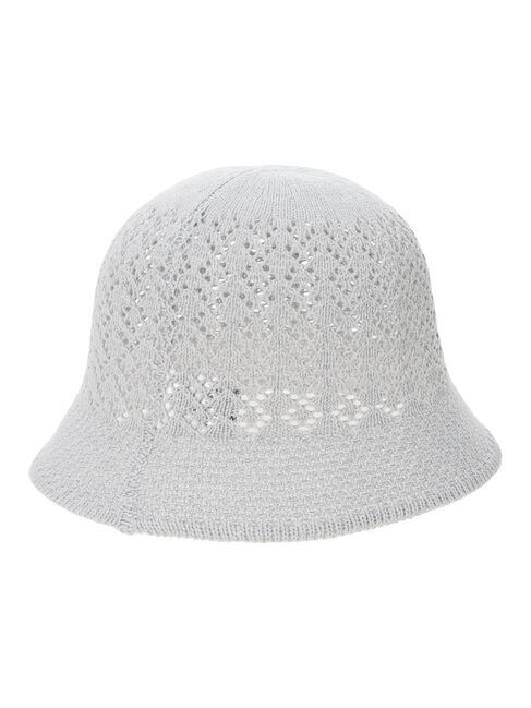 Samansa Mos2 blue「透かし柄ニットバケットハット」|その他|