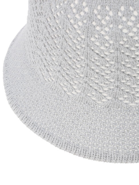 Samansa Mos2 blue「透かし柄ニットバケットハット」|その他|