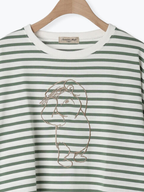 Samansa Mos2「【Disney】くまのプーさん/肩フリルボーダーカットソー」|Tシャツ・カットソー|