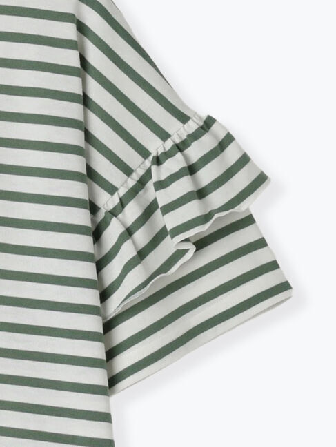 Samansa Mos2「【Disney】くまのプーさん/肩フリルボーダーカットソー」|Tシャツ・カットソー|