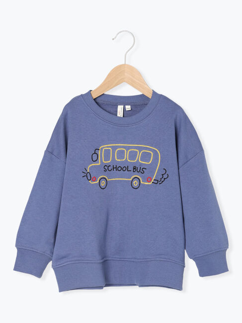 「スクールバス刺繍トレーナー」|Tシャツ・カットソー|ネイビー