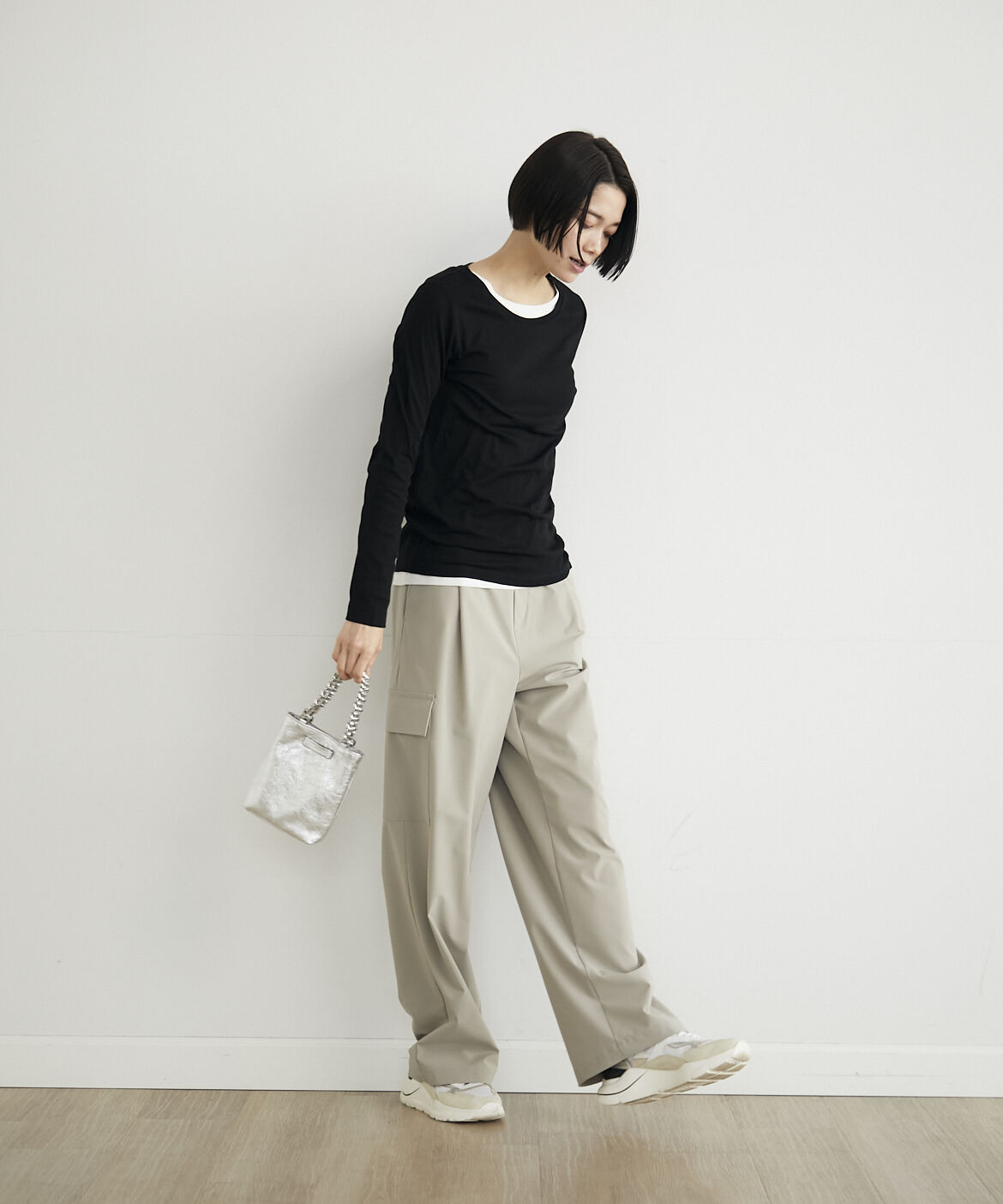 INED「コットンクルーネックシアーロングTシャツ」|Tシャツ・カットソー|