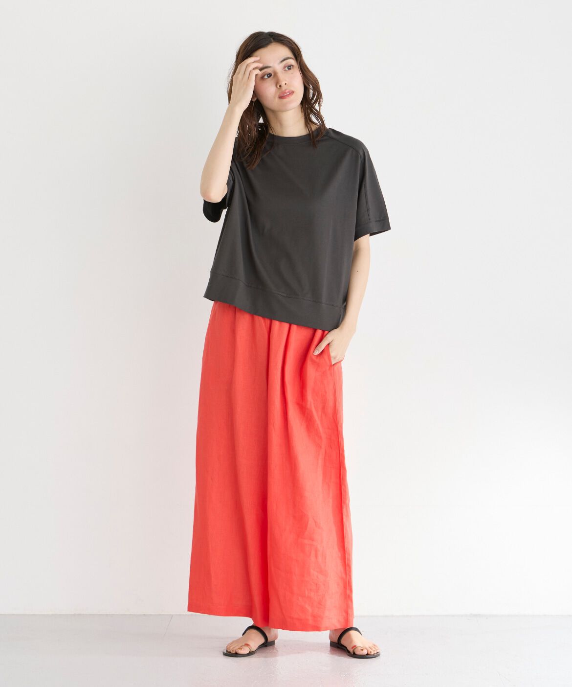 7-IDconcept.「《大きいサイズ》ヨーク切替カットソー」|Tシャツ・カットソー|