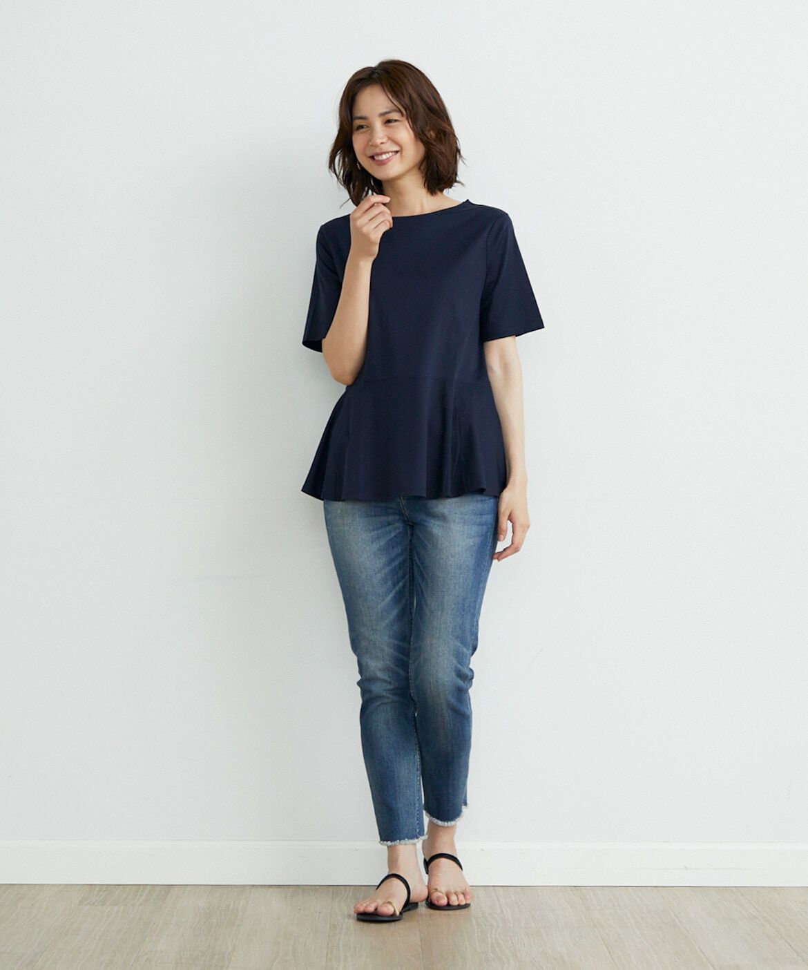 7-IDconcept.「ペプラムカットソー《SUPER COOL TOUCH COTTON》」|Tシャツ・カットソー|