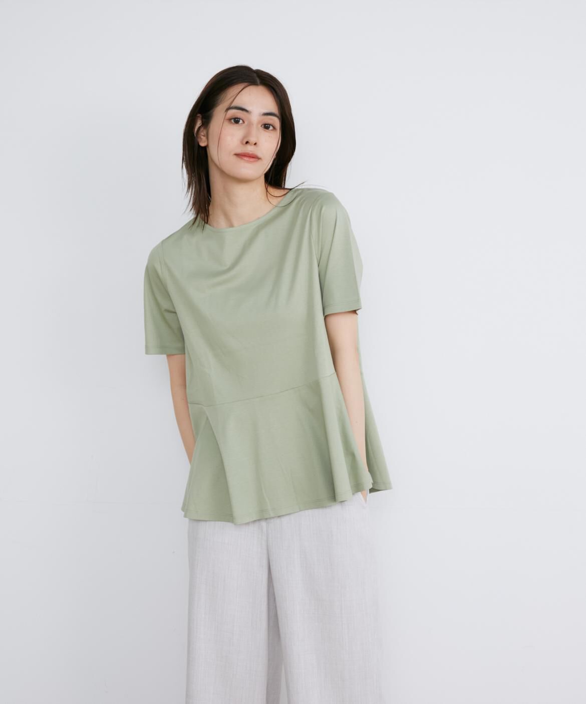 7-IDconcept.「ペプラムカットソー《SUPER COOL TOUCH COTTON》」|Tシャツ・カットソー|