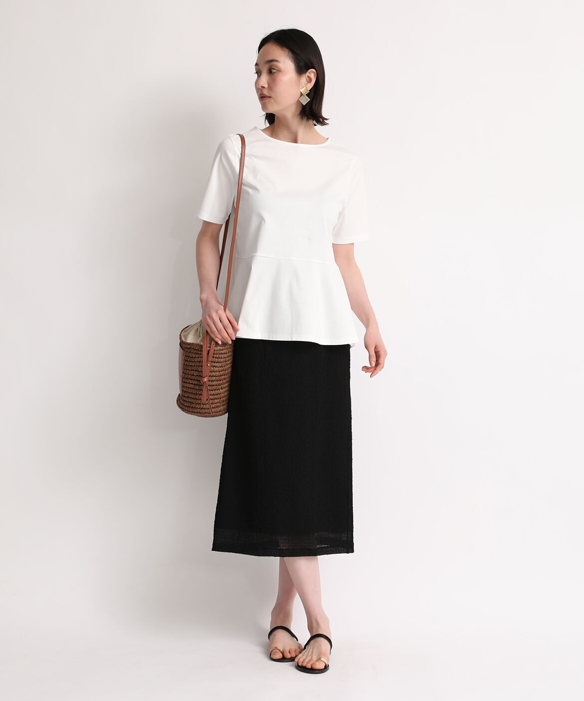 7-IDconcept.「ペプラムカットソー《SUPER COOL TOUCH COTTON》」|Tシャツ・カットソー|