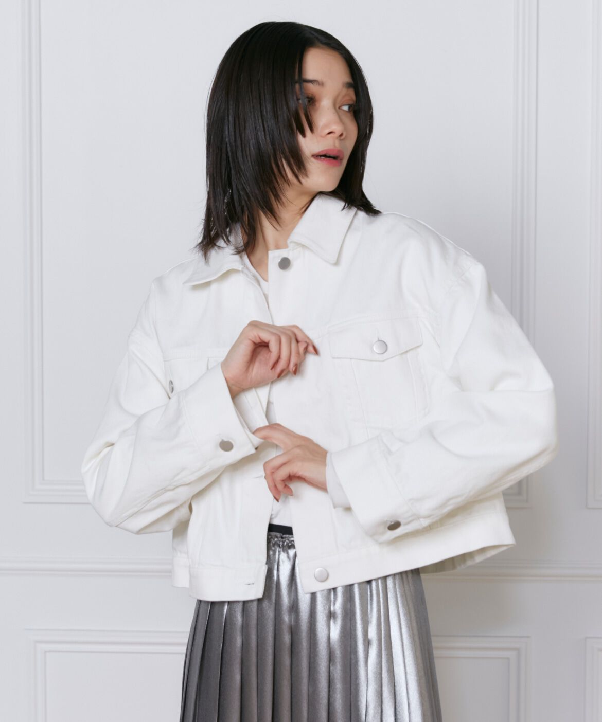 INED「デニムジャケット」|デニムジャケット|オフホワイト1