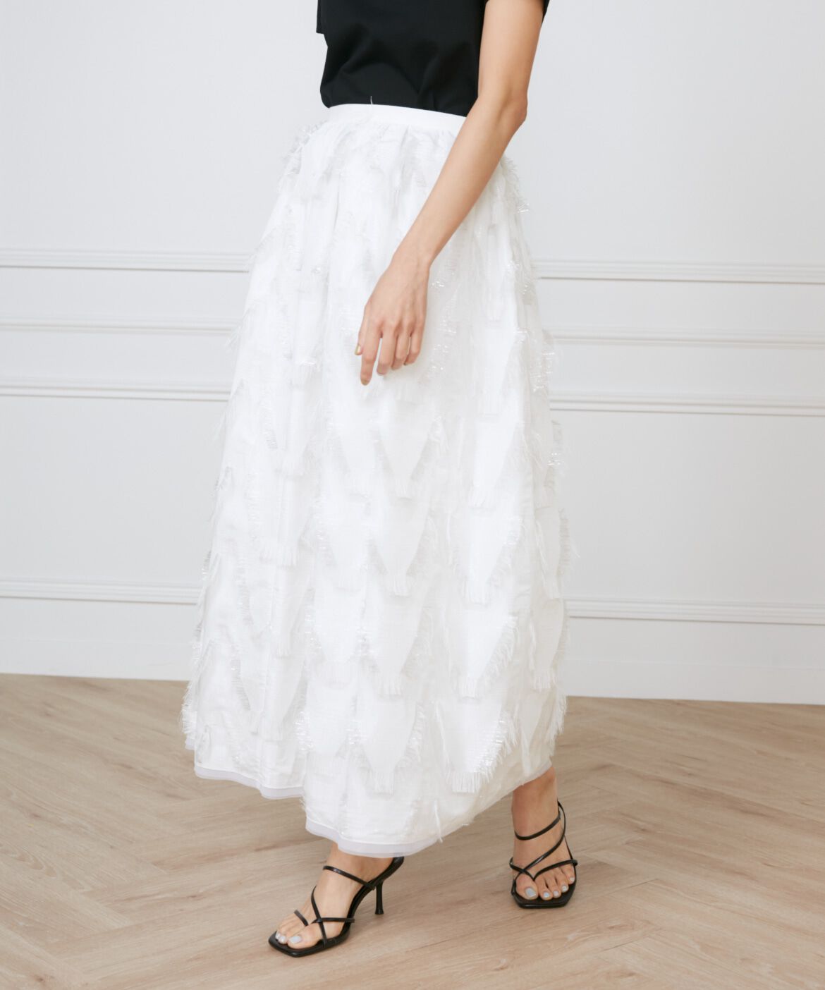 INED「ハンドカットジャガードギャザースカート《la veille by SUPERIOR CLOSET》」|スカート|