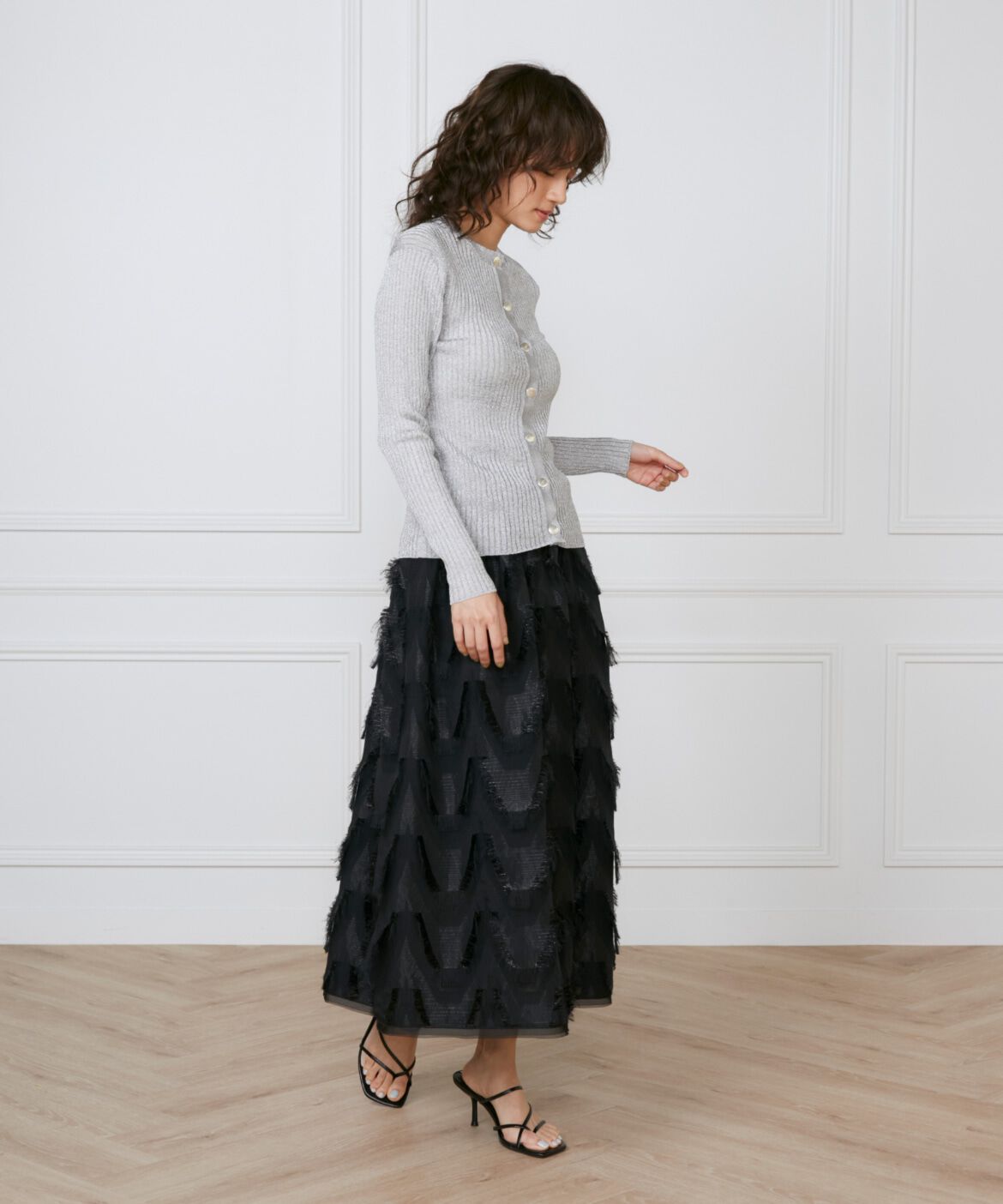 INED「ハンドカットジャガードギャザースカート《la veille by SUPERIOR CLOSET》」|スカート|