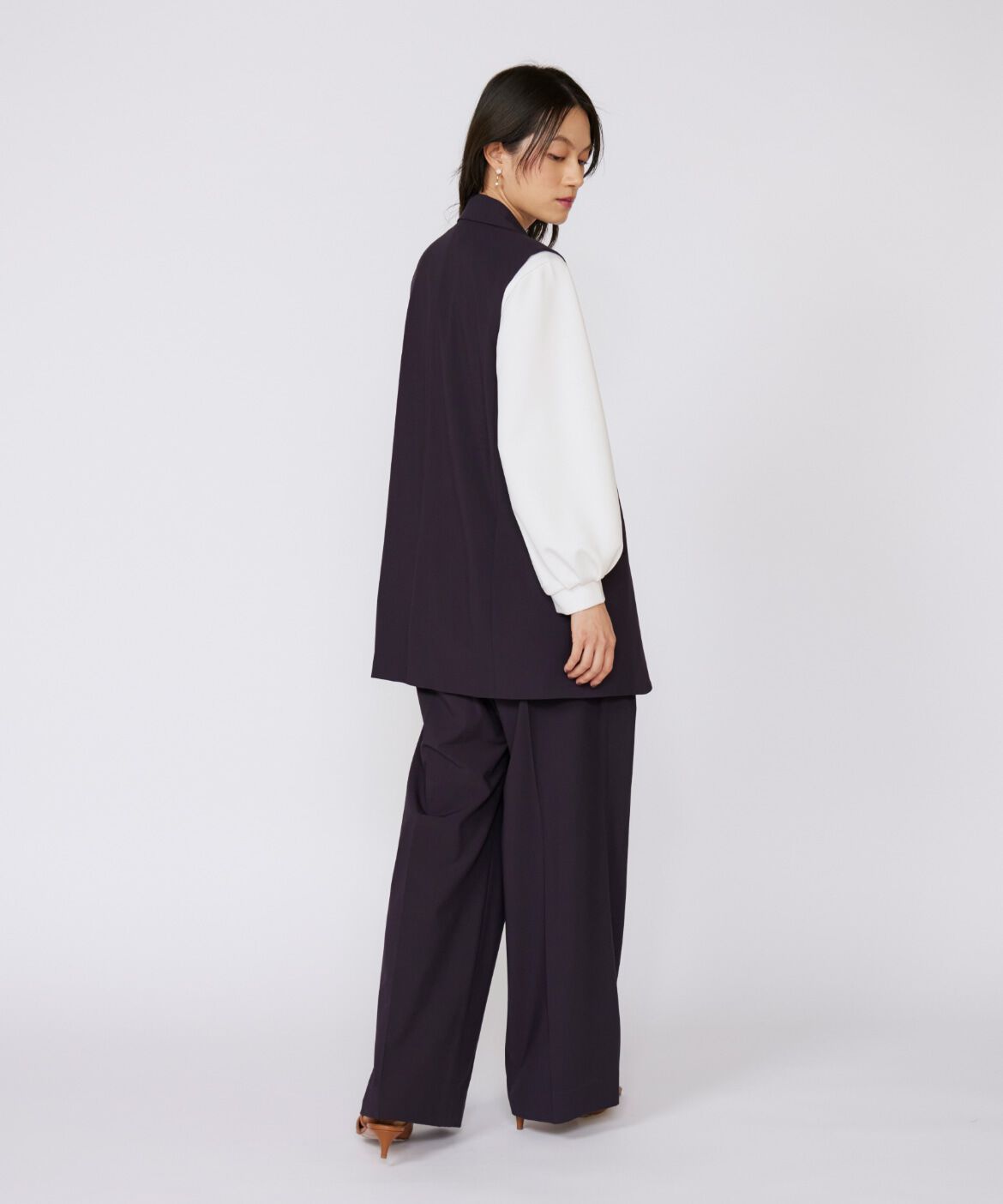 INED「《大きいサイズ》ボリュームスリーブスキッパーブラウス」|Tシャツ・カットソー|