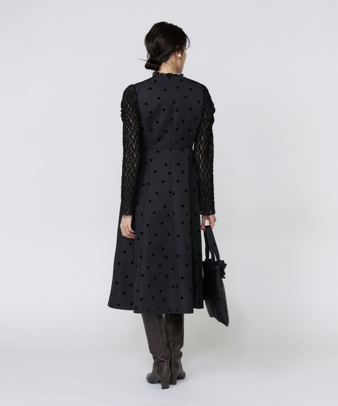 Maglie le cassetto「ドットフロッキーフリルトート」|トートバッグ|