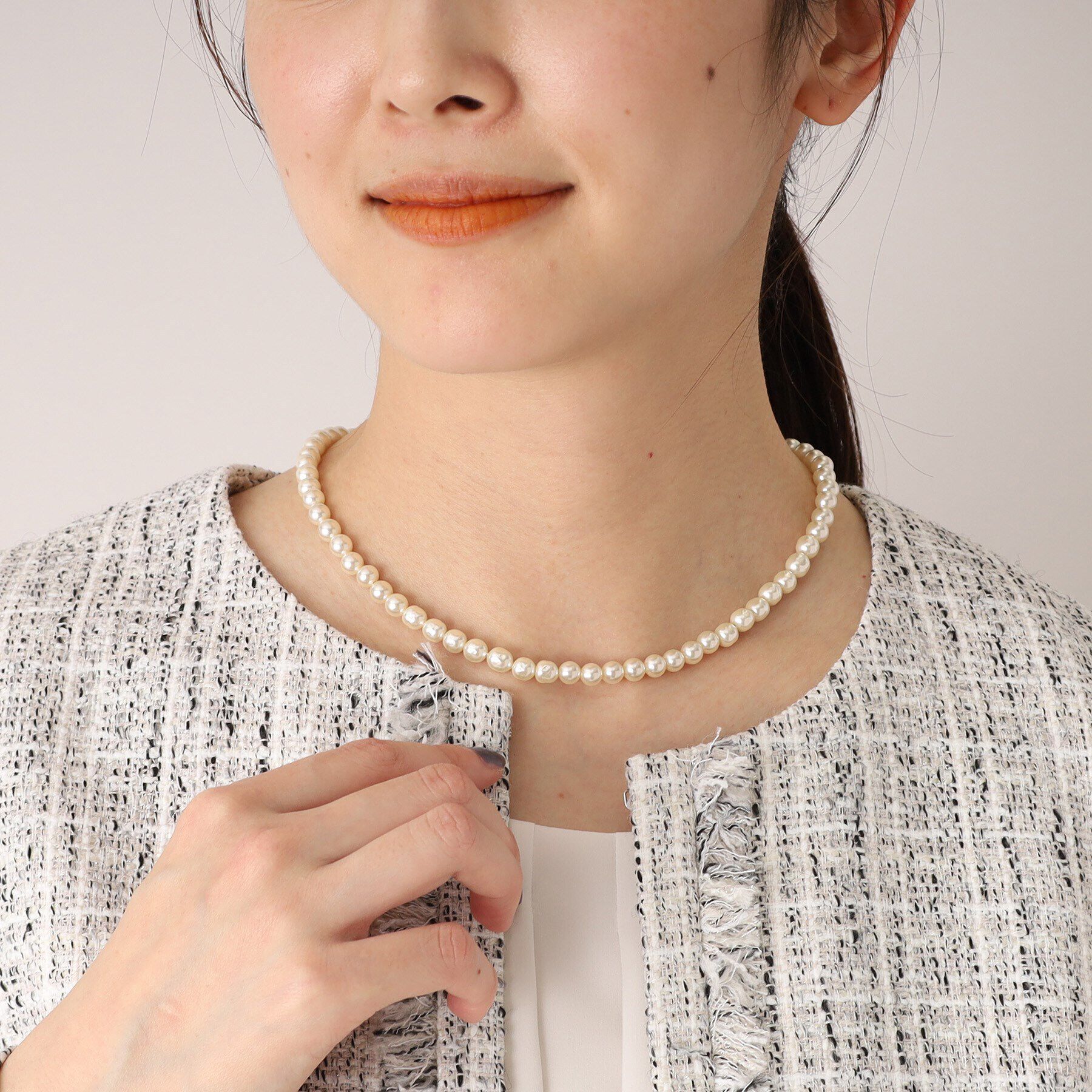 UNTITLED「バロックガラスパールショートネックレス」|ネックレス|