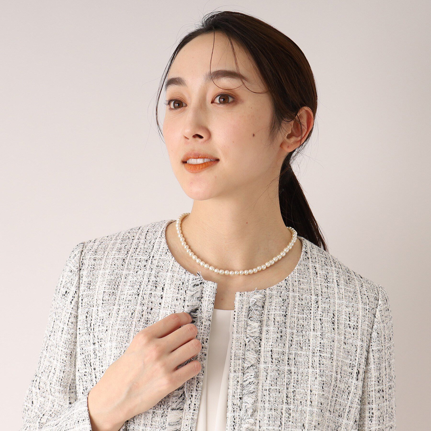 UNTITLED「バロックガラスパールショートネックレス」|ネックレス|