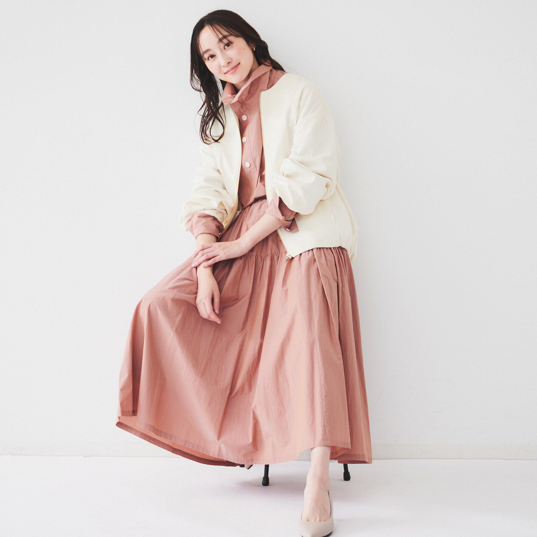 UNTITLED「【洗える/春の軽羽織り】ダンボール ノーカラーブルゾン」|ブルゾン・スタジャン|