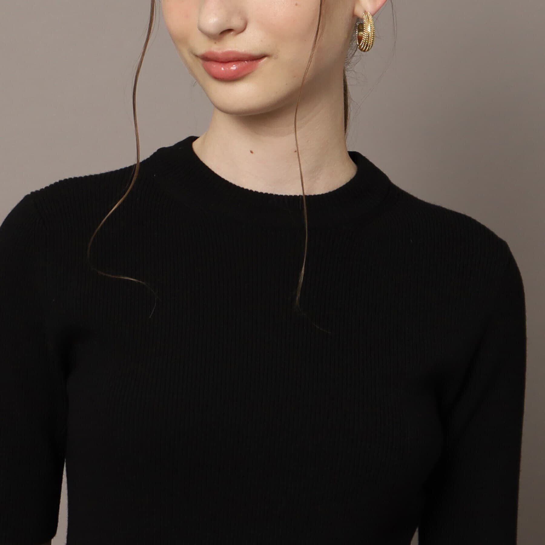 DRESSTERIOR「【着映え/洗える】オーバーラップサークルリブニットコンビドレス」|ワンピース|