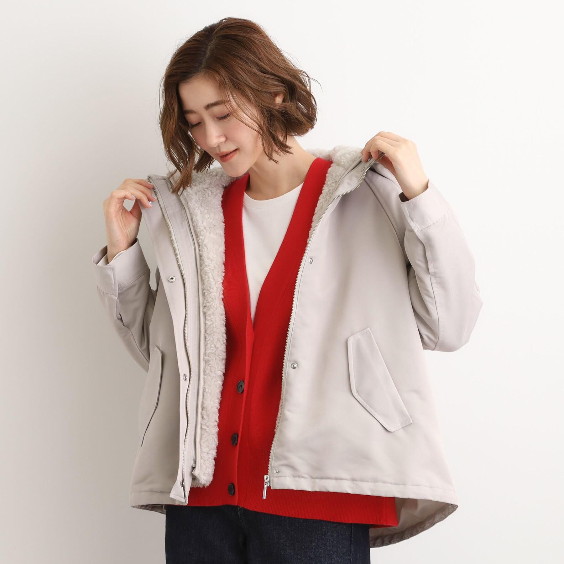 grove「【名品アウター/3WAY・はっ水】ボアライナー付マウンテンパーカ」|ブルゾン・スタジャン|