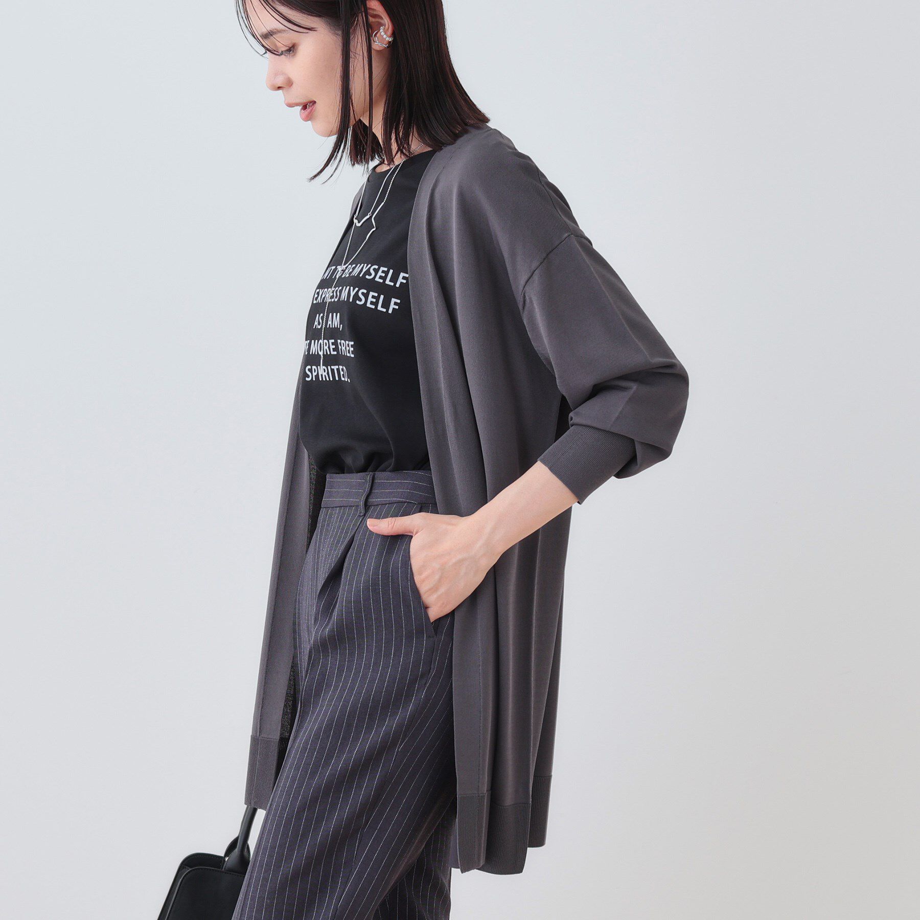 INDIVI「【洗える】大人ロングカーディガンニット」|カーディガン|