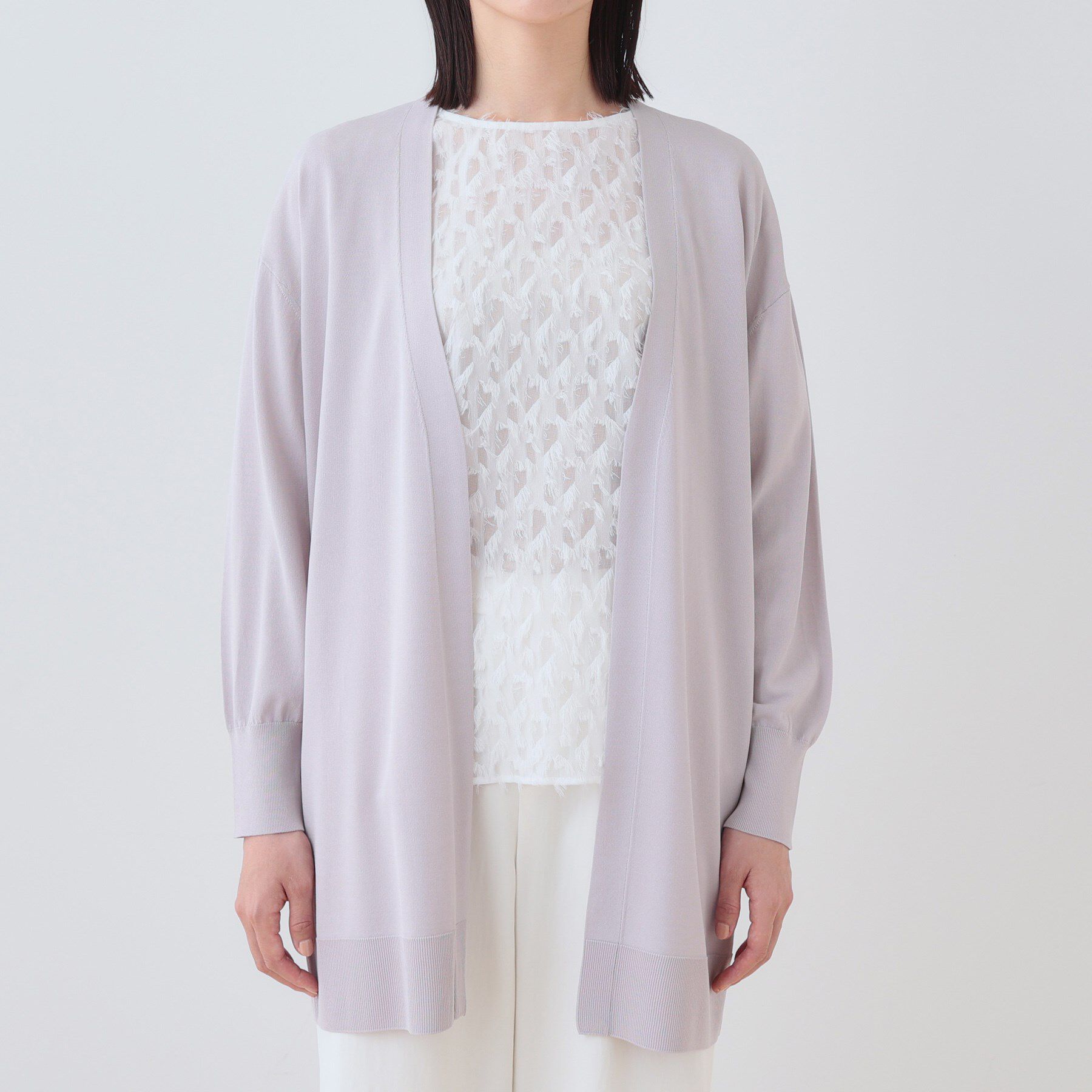 INDIVI「【洗える】大人ロングカーディガンニット」|カーディガン|