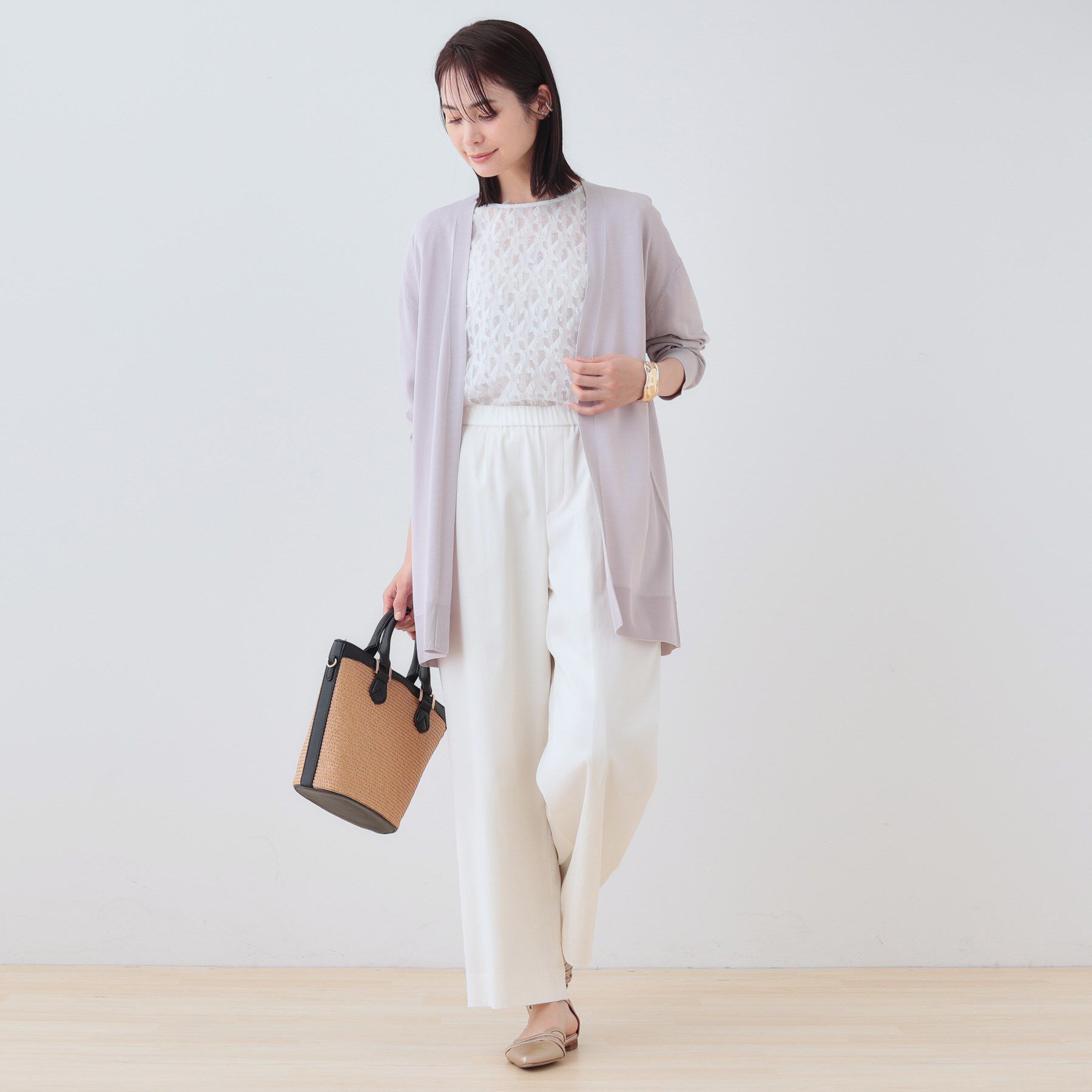 INDIVI「【洗える】大人ロングカーディガンニット」|カーディガン|