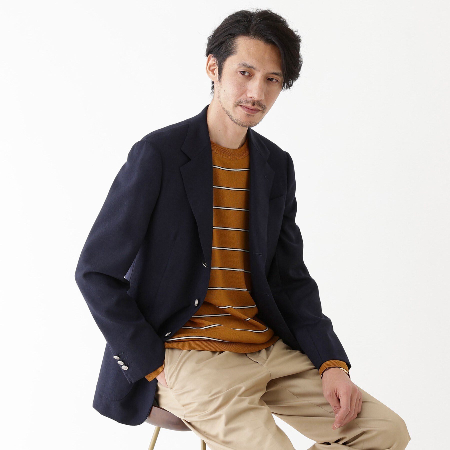 TAKEO KIKUCHI「【THE FLAGSHIP】ボーダー プルオーバー ニット」|ニット・セーター|